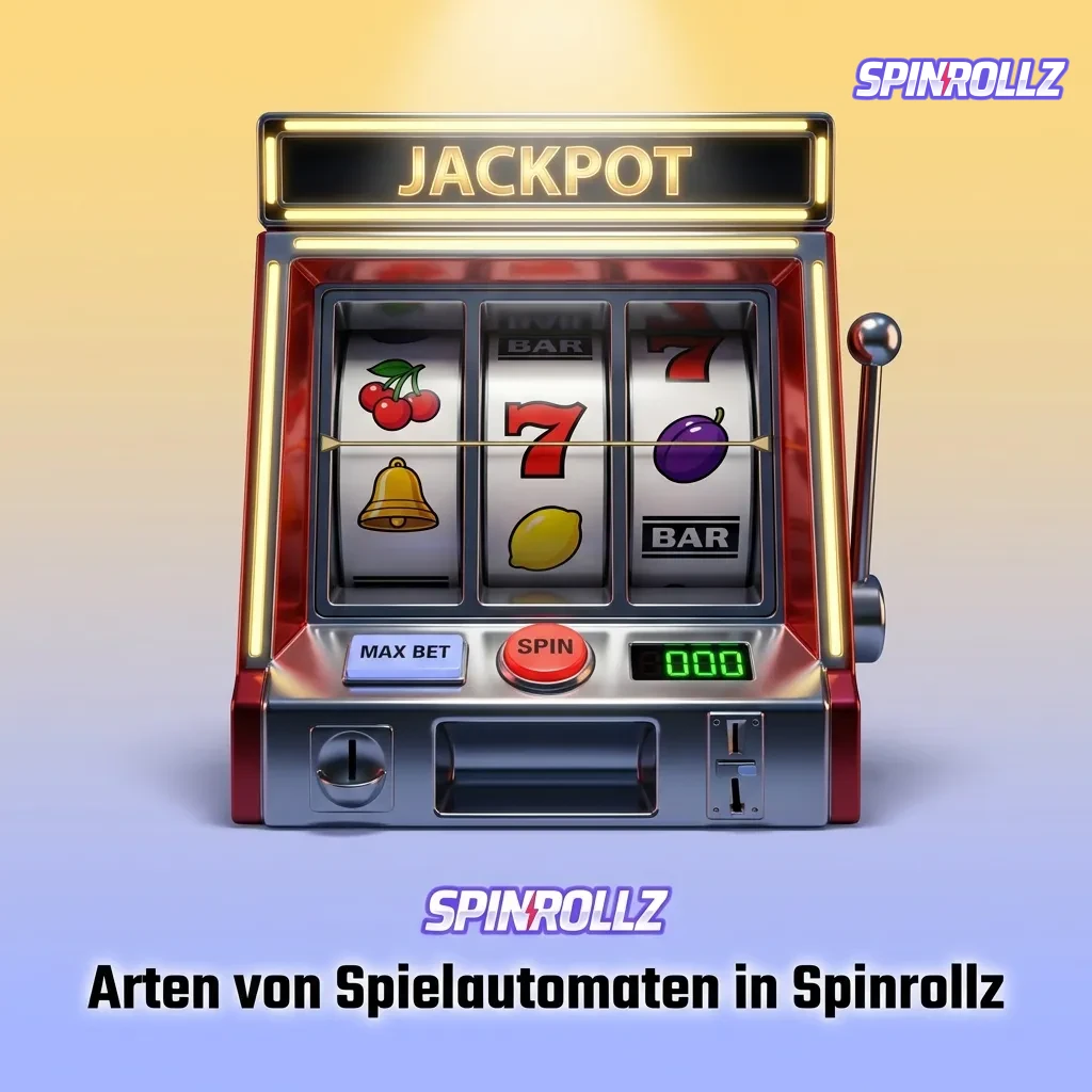 Spinrollz casino lobby showing diverse slot machine categories including classic, video, Megaways, and jackpot games