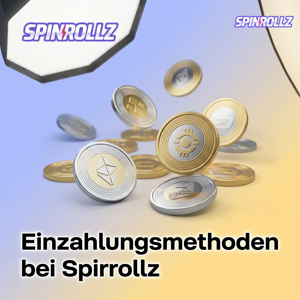 Spinrollz deposit methods guide showing step-by-step process for credit card, e-wallet, and bank transfer payments.