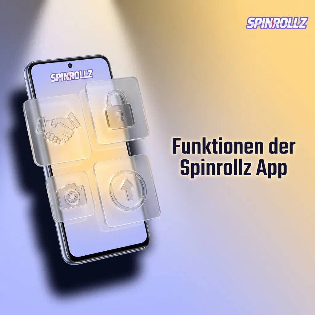 Spinrollz App features: touchscreen interface, live betting, casino games, payment options, and push notifications