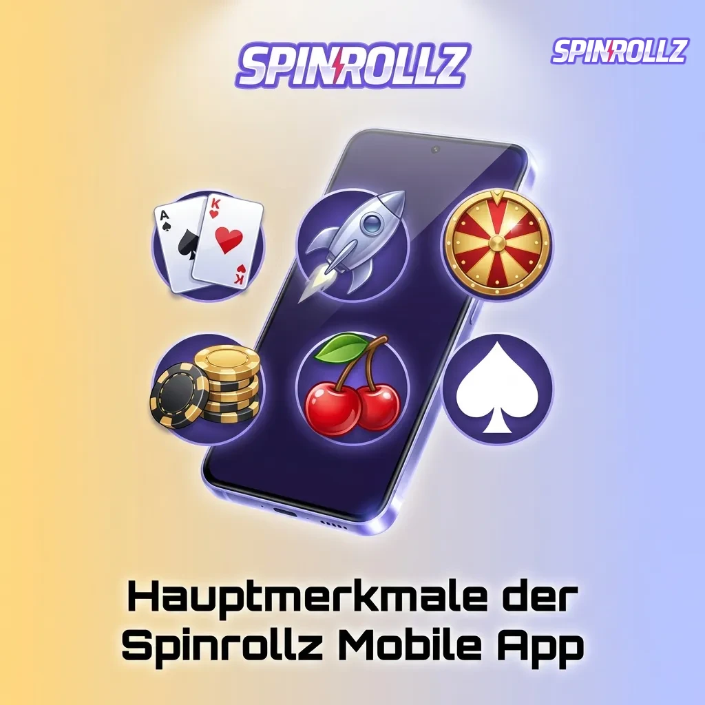 Spinrollz Mobile App Hauptmerkmale: Browser-basiert, 3000+ Spiele, Live-Wetten, Krypto-Zahlungen, 24/7 Support