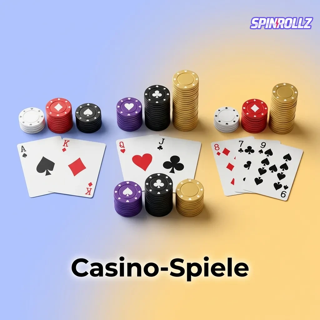 Casino gaming interface showing slots, table games, live dealer options, and various game categories