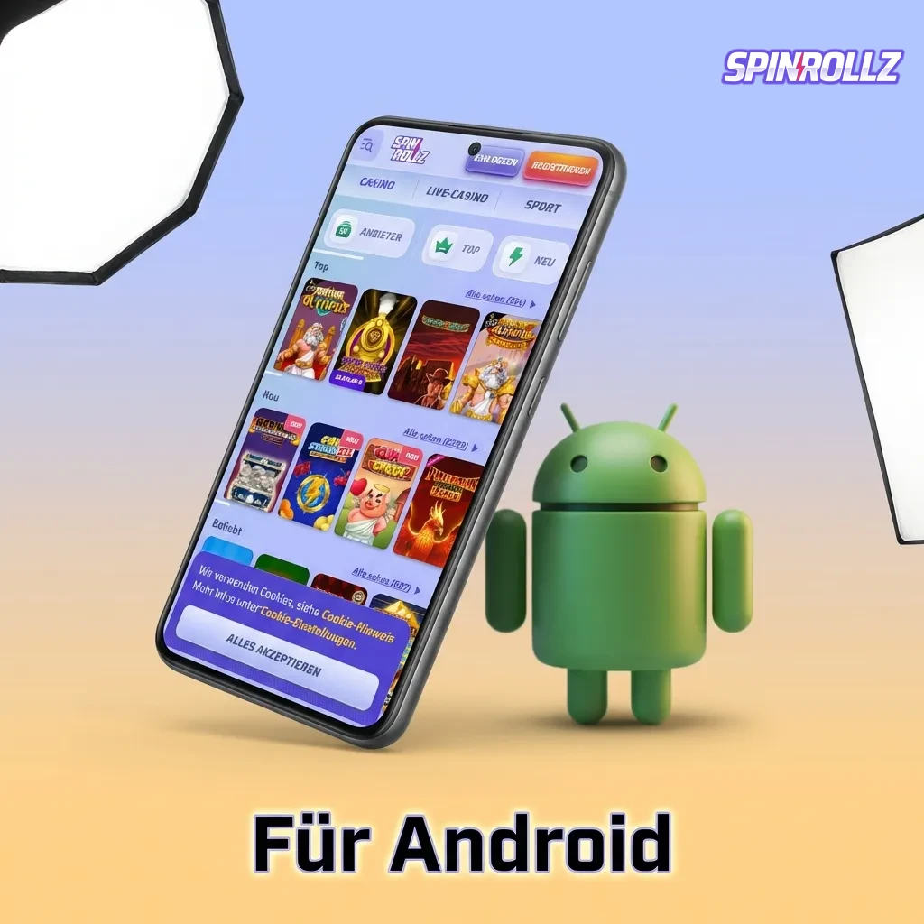Android app installation guide showing download and setup steps for gambling application requiring Android 6.0+
