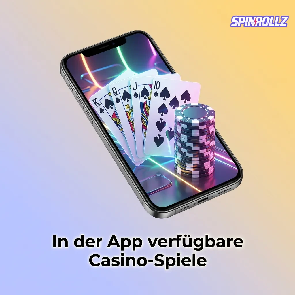Spinrollz Casino app showing 3,000+ games including slots, live casino, jackpots, table games, and game shows from top providers