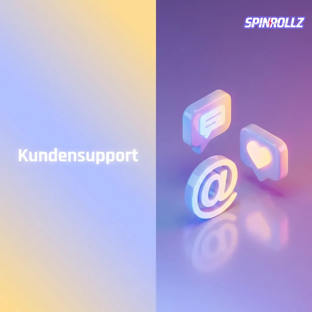 Spinrollz Kundensupport-Tabelle zeigt Live-Chat, E-Mail und FAQ mit 24/7 Verfügbarkeit und Reaktionszeiten