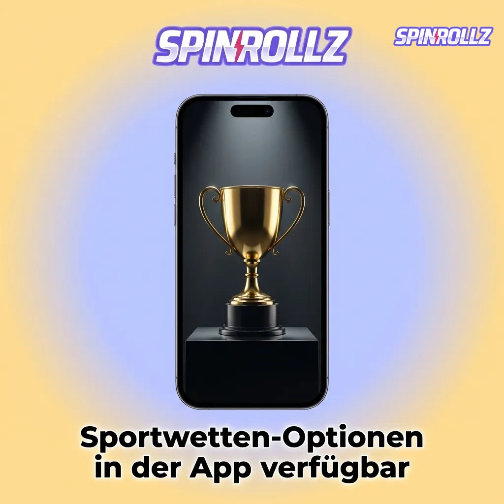 Spinrollz sports betting app interface showing various sports options including football, basketball, tennis, and esports