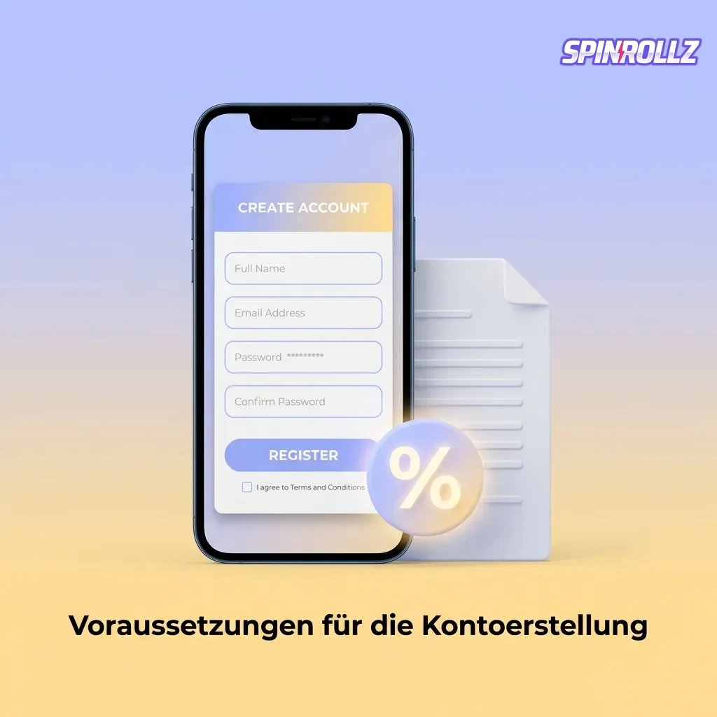 Requirements for Spinrollz account creation: 18+, German residency, accurate personal information, single account only.