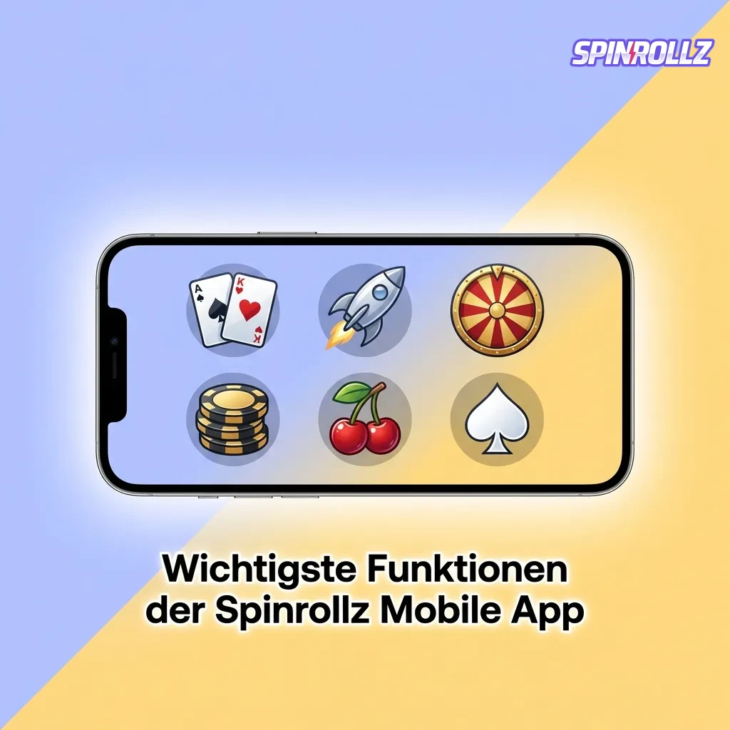 Spinrollz mobile app interface showing casino games, sports betting, and payment options optimized for German users