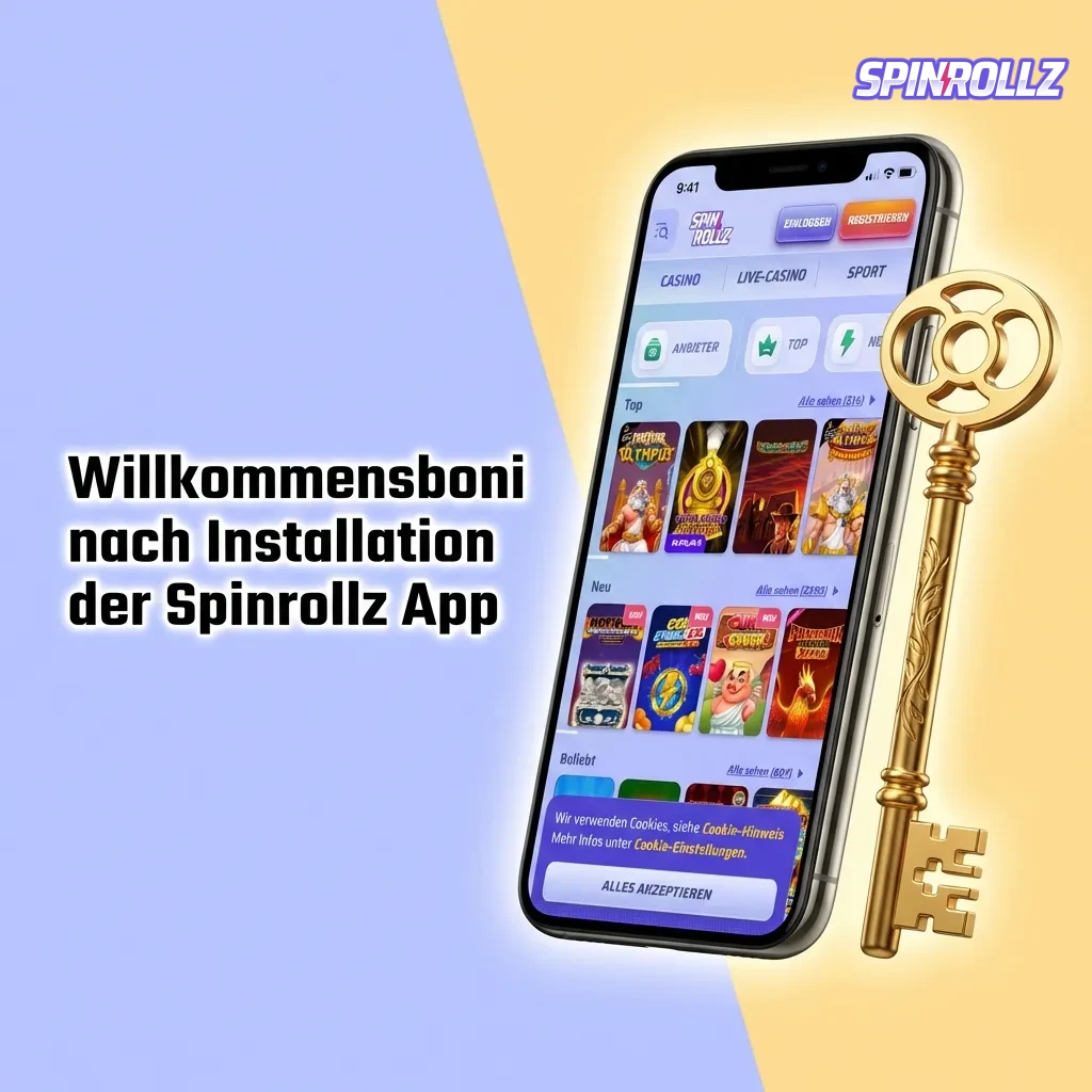 Spinrollz App Willkommensboni: Casino-Bonus bis €500, 200 Freispiele, Sportwetten-Bonus bis €200 für neue Spieler